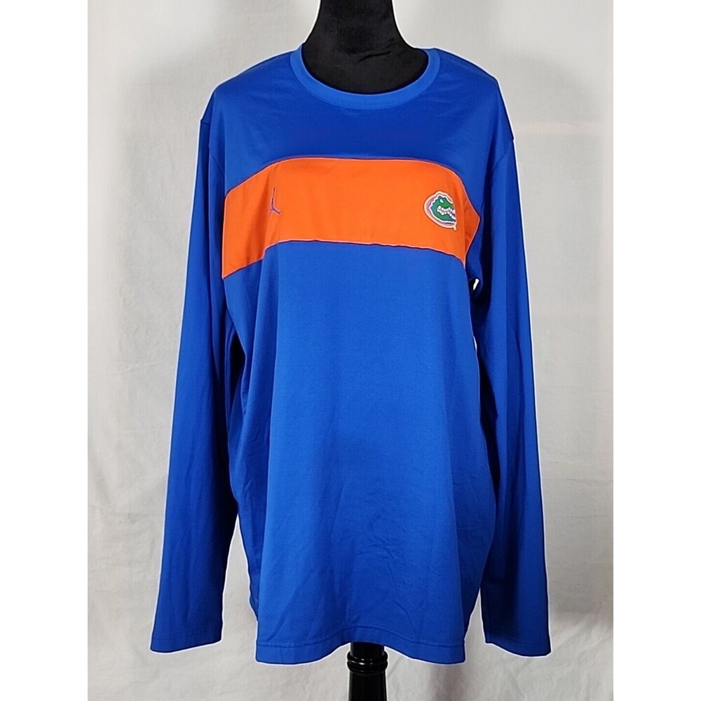 Florida Gators Air Jordan XXL Dri-Fit Long Sleeve Shirt Men's Blue/Orange